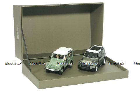 LAND ROVER SET 2X NEW DEFENDER 90 2020 + DEFENDER 90 2015, ALM410700, Almost Real 1:43