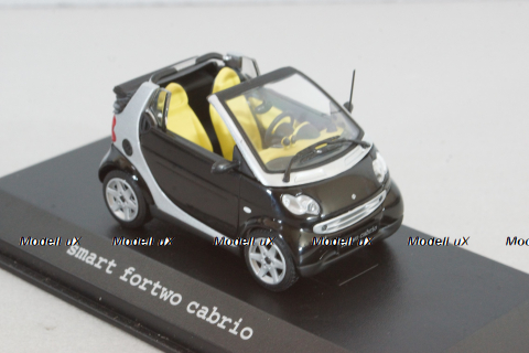 Smart fortwo cabrio black with body panel Fresh-Up (white), 0012497V001C51Q00, Minichamps 1:43