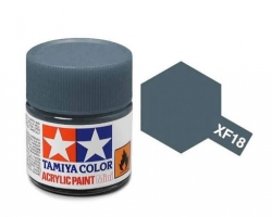 Краска матовая акриловая (Medium blue), Tamiya XF-18