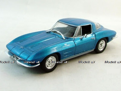 Chevrolet Corvette (C2) Sting Ray 1963, blue, Суперкары, лучшие Автомобили Мира #77, Deagostini 1:43