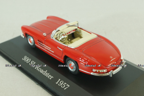 Mercedes 300 SL Roadster (W198) 1963, red, MBOMS057, Altaya, Mercedes-Benz Offizielle Modell Sammlung #61, 1:43